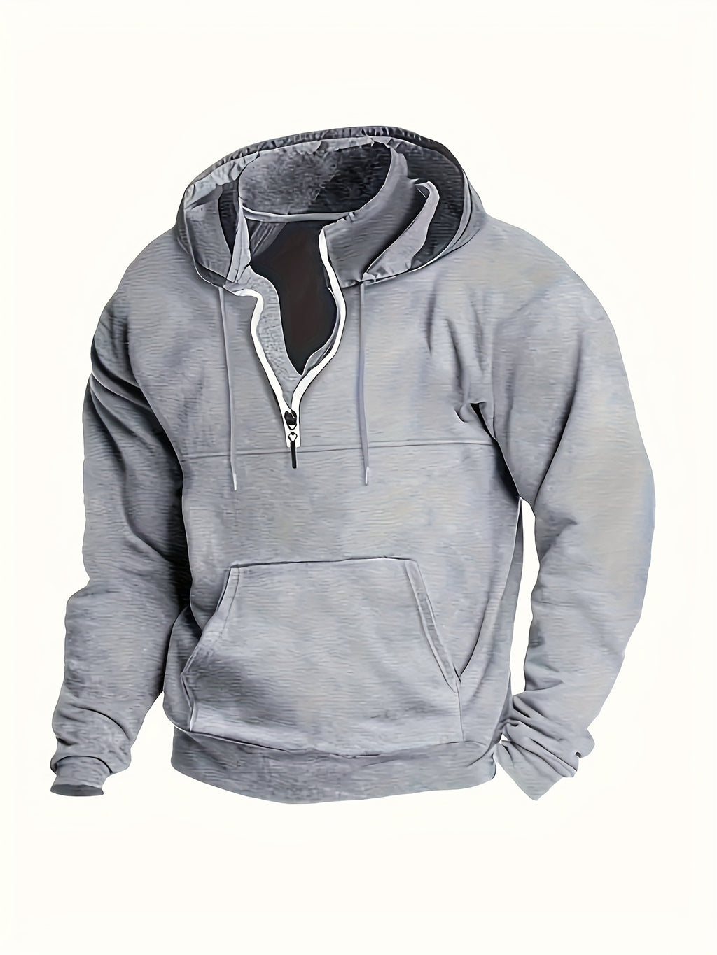 Men's Casual Half-Zip Hooded Sweatshirt: Cool Winter Fall Streetwear Hoodies for Men