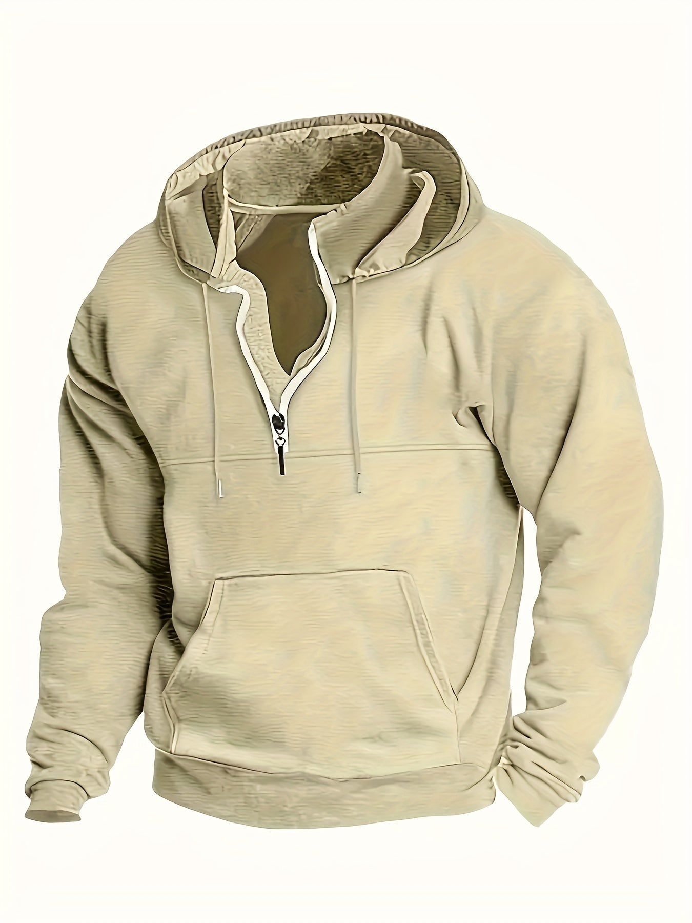 Men's Casual Half-Zip Hooded Sweatshirt: Cool Winter Fall Streetwear Hoodies for Men