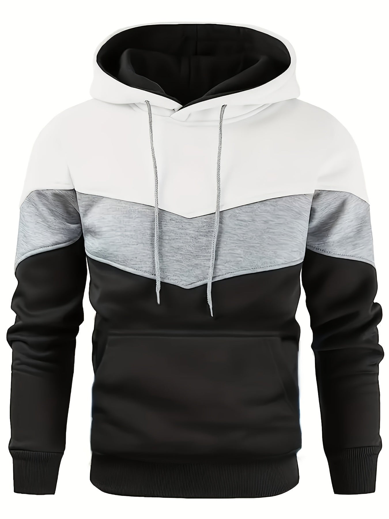 Color Block Print Hoodie, Cool Hoodies For Men, Men's Casual Graphic Design Pullover Hooded Sweatshirt With Kangaroo Pocket Streetwear For Winter Fall, As Gifts