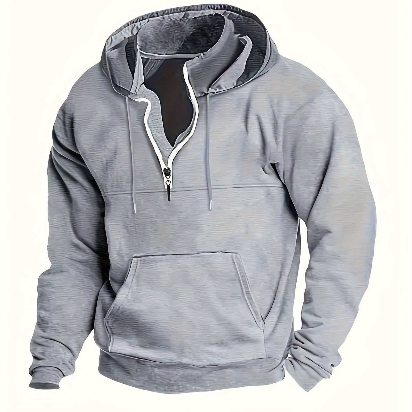 Men's Casual Half-Zip Hooded Sweatshirt: Cool Winter Fall Streetwear Hoodies for Men