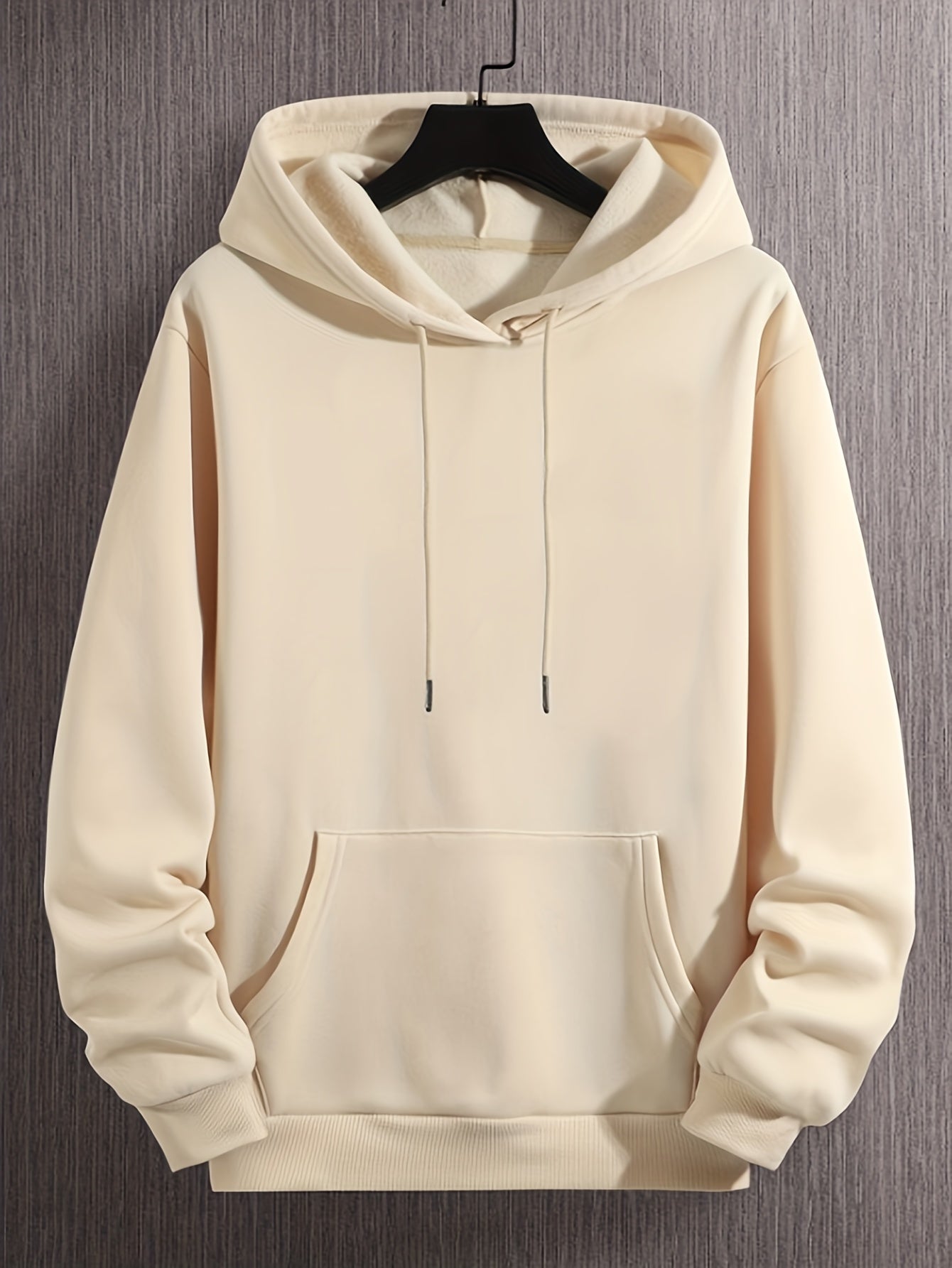 [Graphic Hoodie, Comfy Trendy] Comfy Graphic Hoodie - Solid Color Hoodies For Men - Kangaroo Pocket Loose Drawstring Trendy Hooded Pullover For Autumn Winter