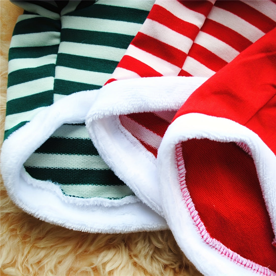 Striped Festive Dog Hoodie - Hoodies with Letter Graphic, New Year Style, Soft and Cozy Pet Sweatshirt for Christmas and Festival Wearing, Adorable Dog Apparel for Small to Large Breeds