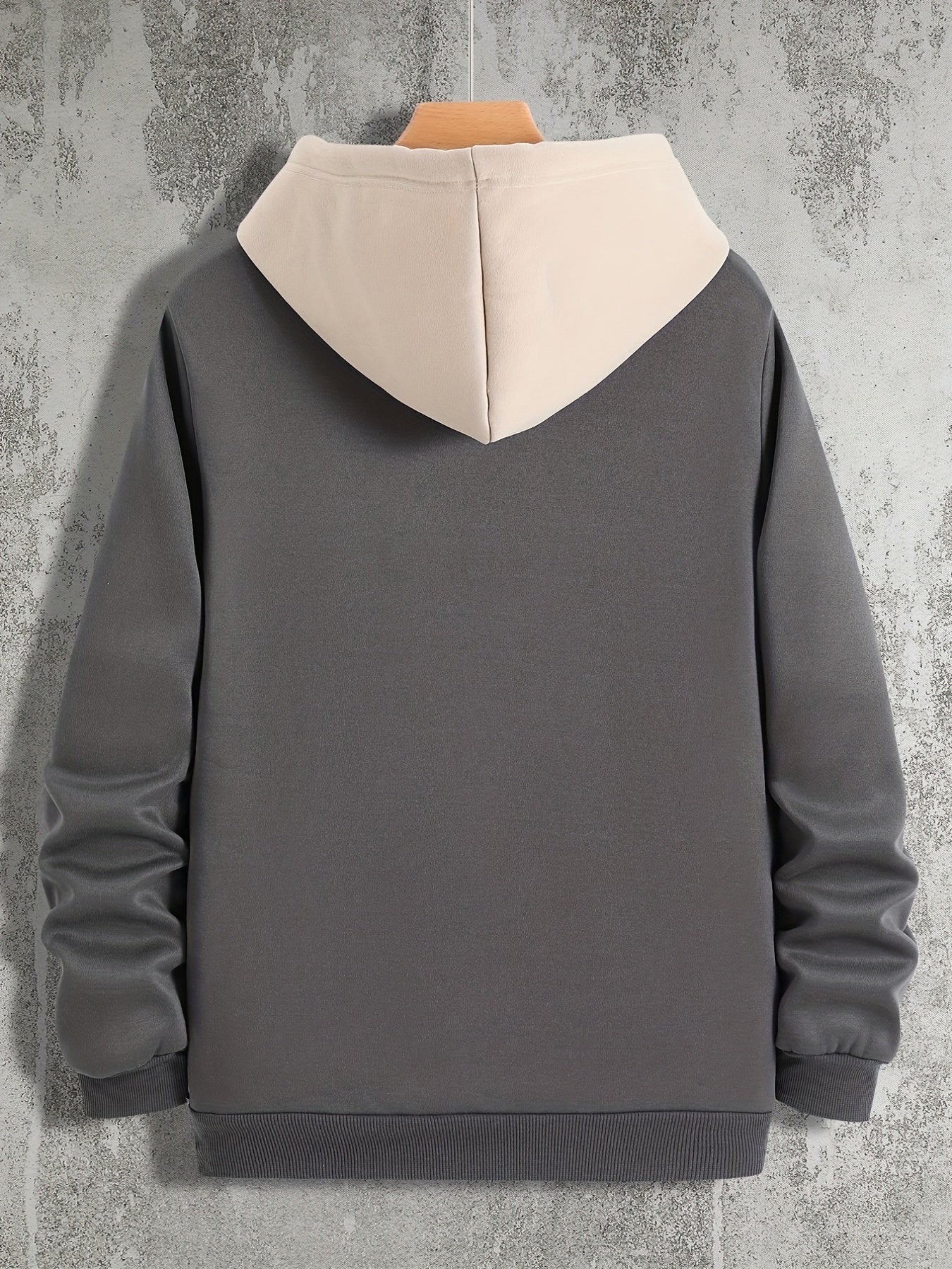 Color Block Cool Hoodies For Men, Men's Casual Graphic Design Hooded Sweatshirt Streetwear For Winter Fall, As Gifts
