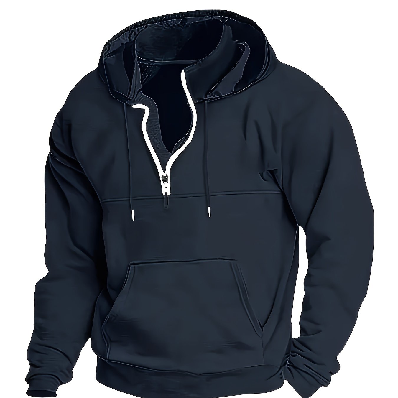 Men's Casual Half-Zip Hooded Sweatshirt: Cool Winter Fall Streetwear Hoodies for Men