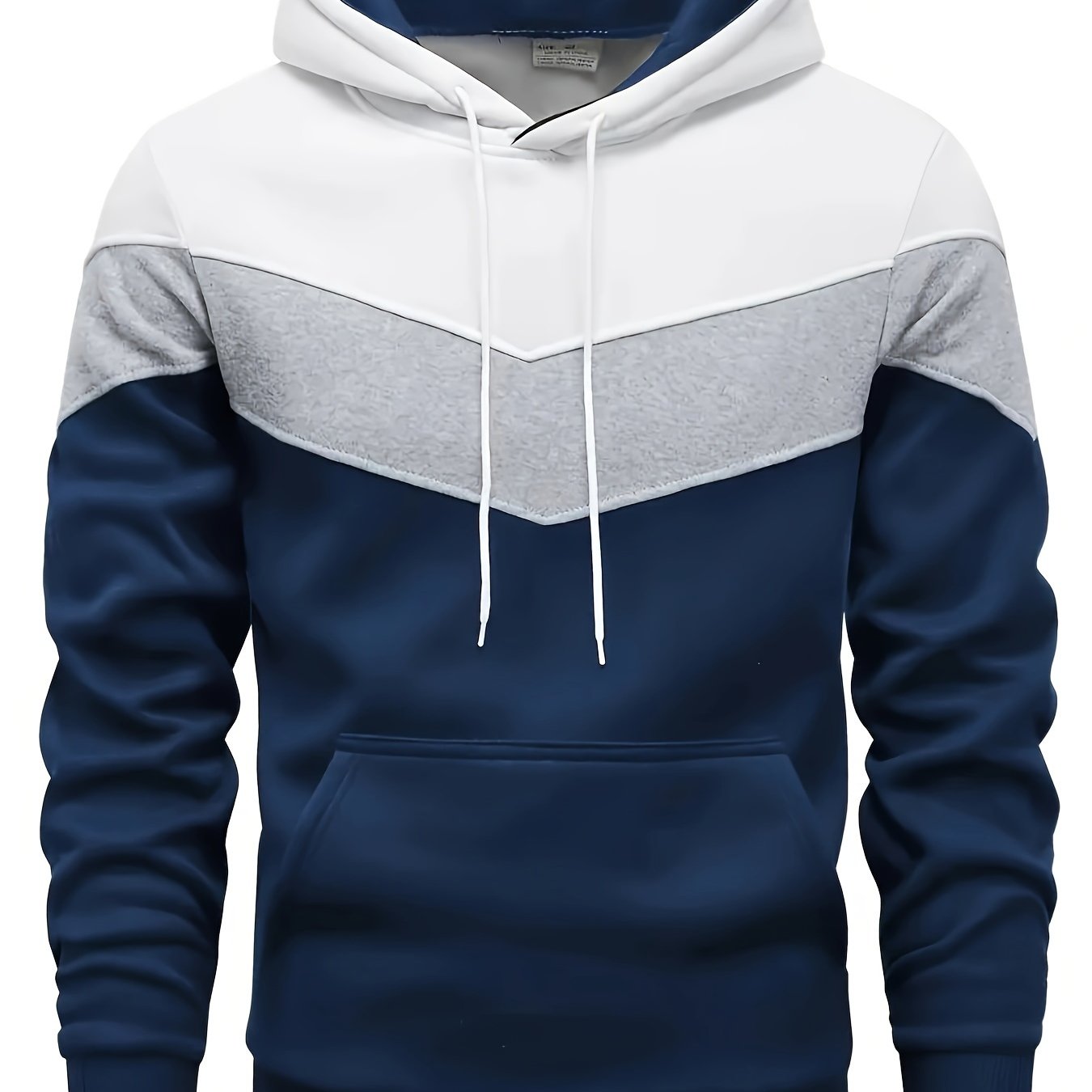 Color Block Print Hoodie, Cool Hoodies For Men, Men's Casual Graphic Design Pullover Hooded Sweatshirt With Kangaroo Pocket Streetwear For Winter Fall, As Gifts