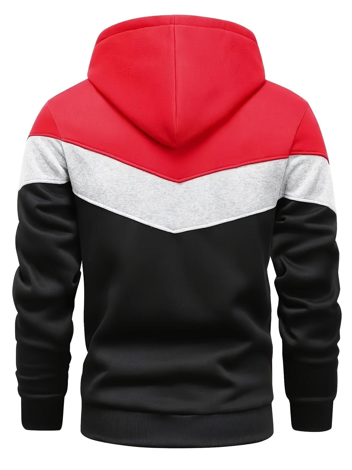 Color Block Print Hoodie, Cool Hoodies For Men, Men's Casual Graphic Design Pullover Hooded Sweatshirt With Kangaroo Pocket Streetwear For Winter Fall, As Gifts