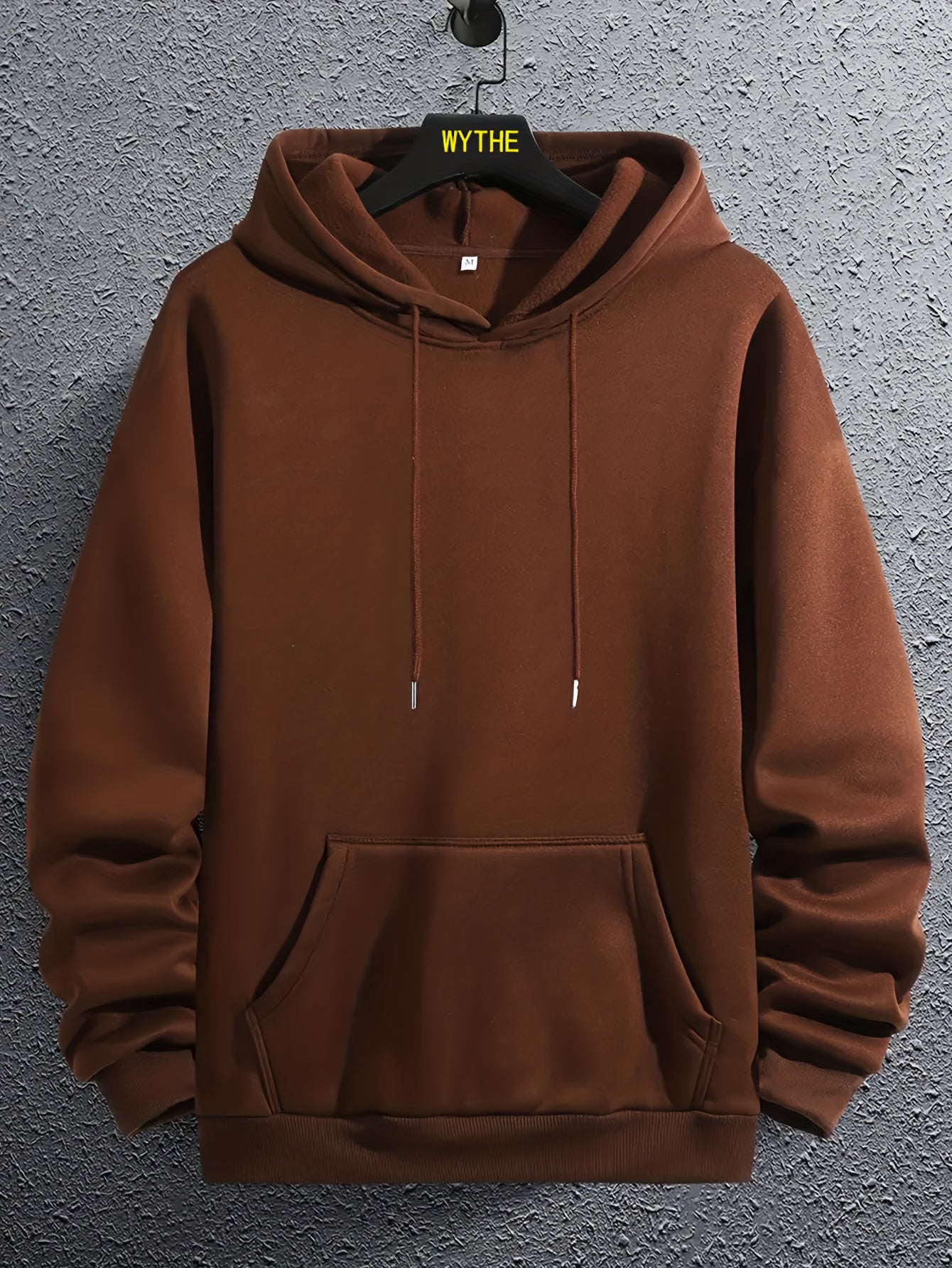[Graphic Hoodie, Comfy Trendy] Comfy Graphic Hoodie - Solid Color Hoodies For Men - Kangaroo Pocket Loose Drawstring Trendy Hooded Pullover For Autumn Winter