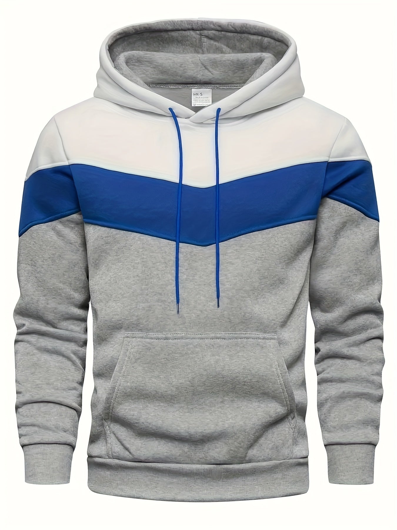Color Block Print Hoodie, Cool Hoodies For Men, Men's Casual Graphic Design Pullover Hooded Sweatshirt With Kangaroo Pocket Streetwear For Winter Fall, As Gifts