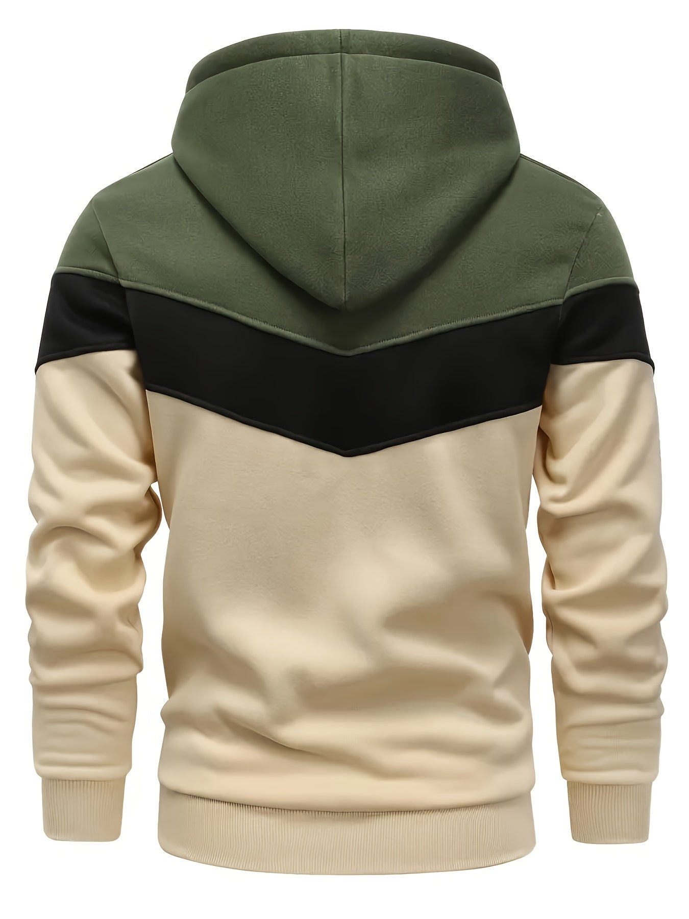 Color Block Print Hoodie, Cool Hoodies For Men, Men's Casual Graphic Design Pullover Hooded Sweatshirt With Kangaroo Pocket Streetwear For Winter Fall, As Gifts