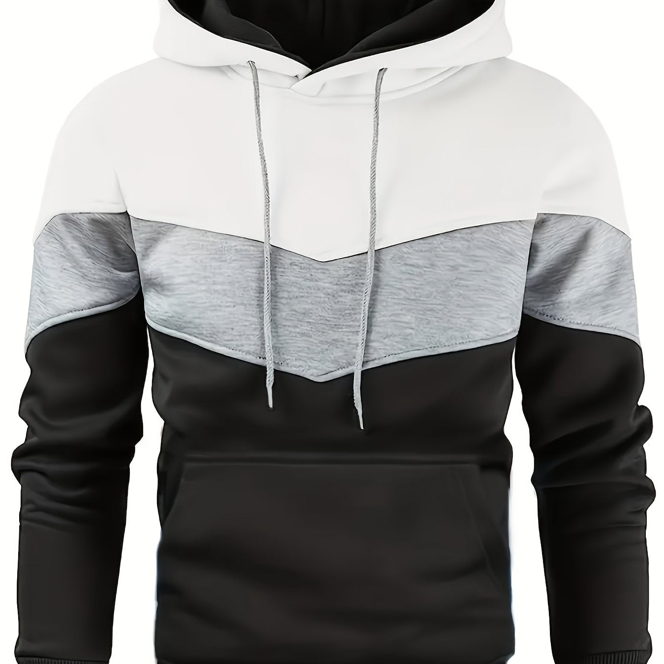 Color Block Print Hoodie, Cool Hoodies For Men, Men's Casual Graphic Design Pullover Hooded Sweatshirt With Kangaroo Pocket Streetwear For Winter Fall, As Gifts