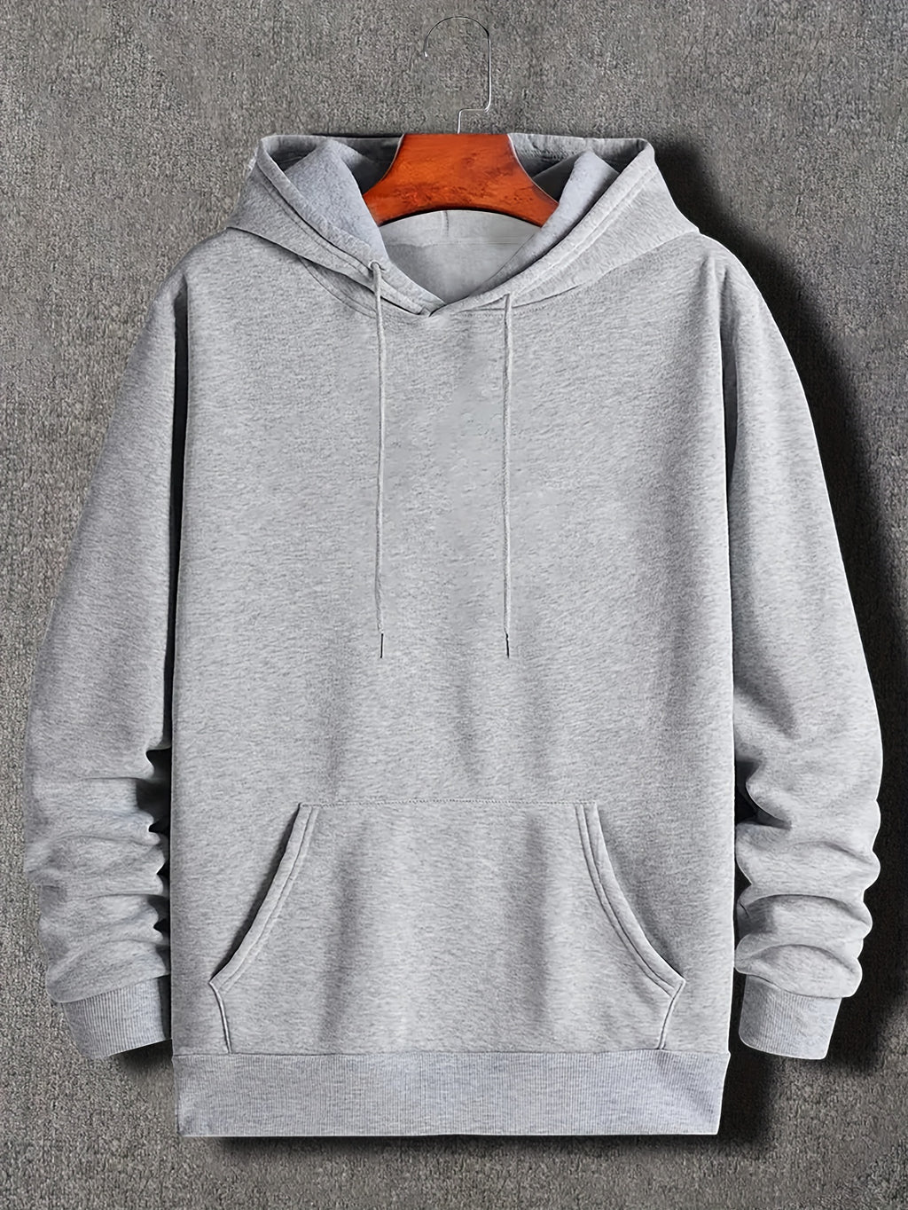 [Graphic Hoodie, Comfy Trendy] Comfy Graphic Hoodie - Solid Color Hoodies For Men - Kangaroo Pocket Loose Drawstring Trendy Hooded Pullover For Autumn Winter