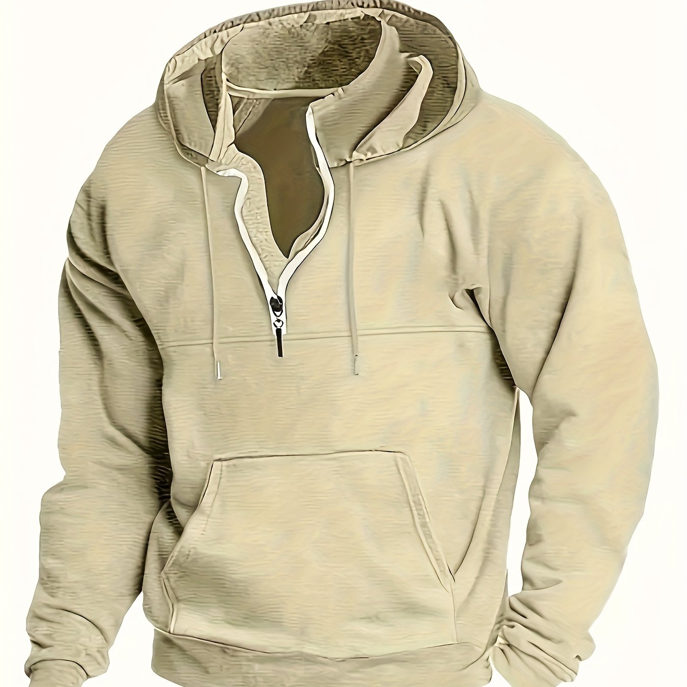 Men's Casual Half-Zip Hooded Sweatshirt: Cool Winter Fall Streetwear Hoodies for Men