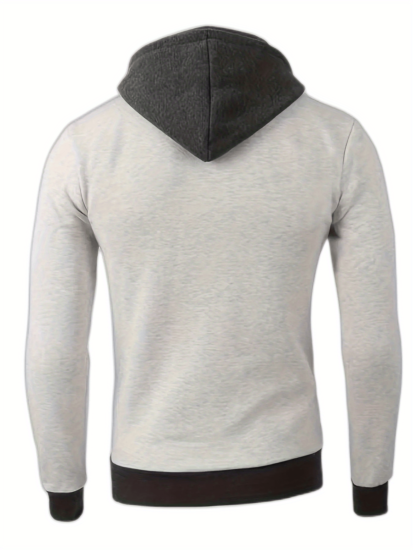 Thick Casual Hooded Jacket - Color Block Long Sleeve Hoodies With Zipper for Spring Fall Gym Sports