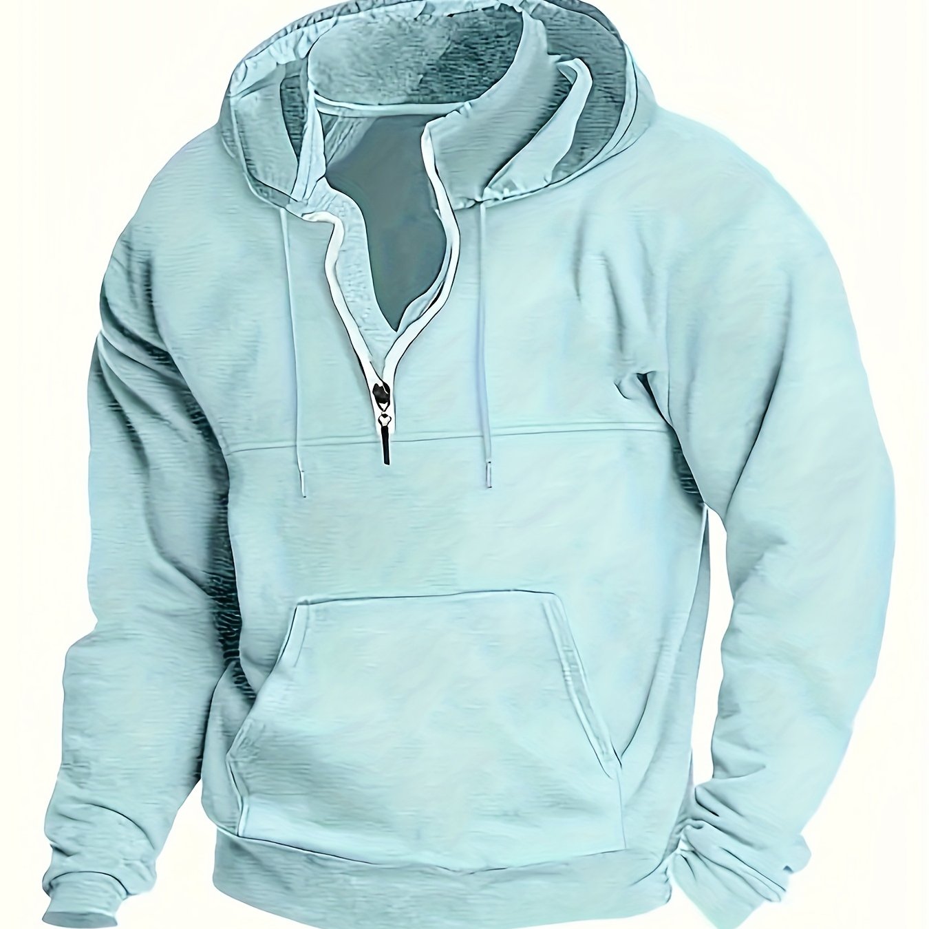 Men's Casual Half-Zip Hooded Sweatshirt: Cool Winter Fall Streetwear Hoodies for Men