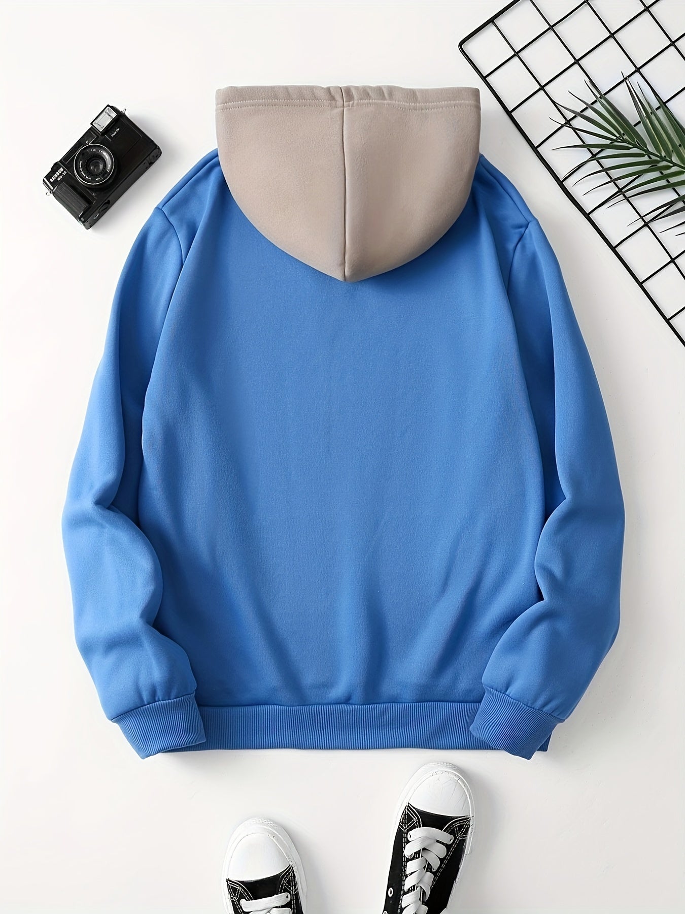 Color Block Cool Hoodies For Men, Men's Casual Graphic Design Hooded Sweatshirt Streetwear For Winter Fall, As Gifts