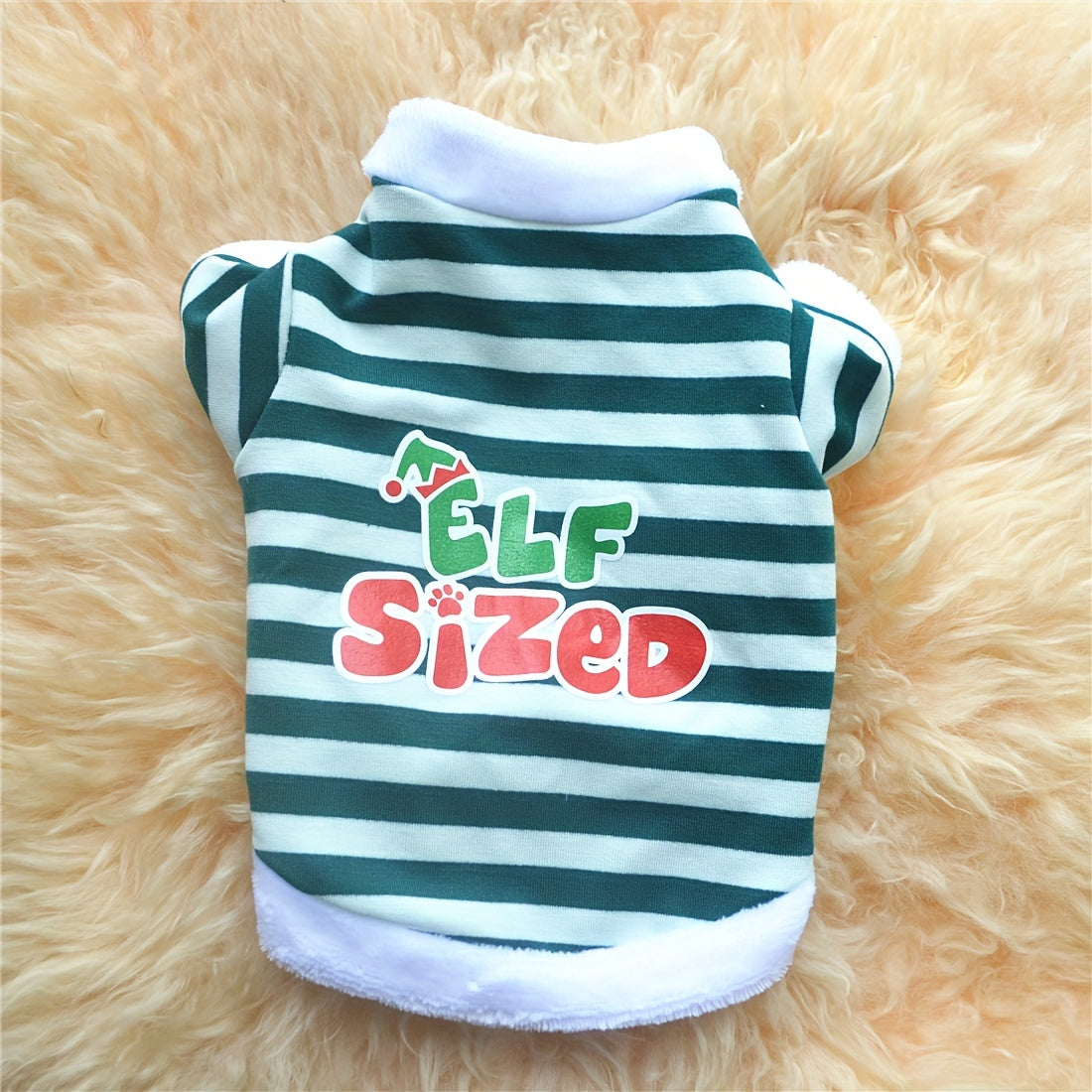 Striped Festive Dog Hoodie - Hoodies with Letter Graphic, New Year Style, Soft and Cozy Pet Sweatshirt for Christmas and Festival Wearing, Adorable Dog Apparel for Small to Large Breeds