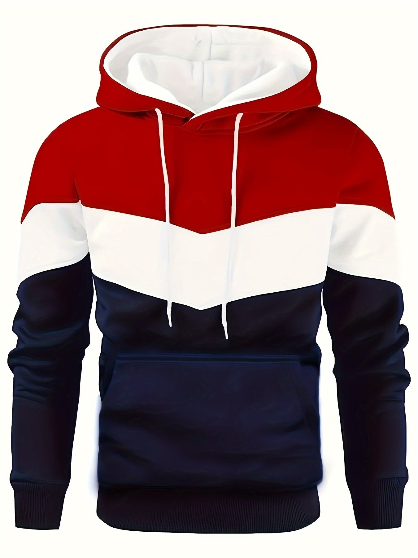 Color Block Print Hoodie, Cool Hoodies For Men, Men's Casual Graphic Design Pullover Hooded Sweatshirt With Kangaroo Pocket Streetwear For Winter Fall, As Gifts