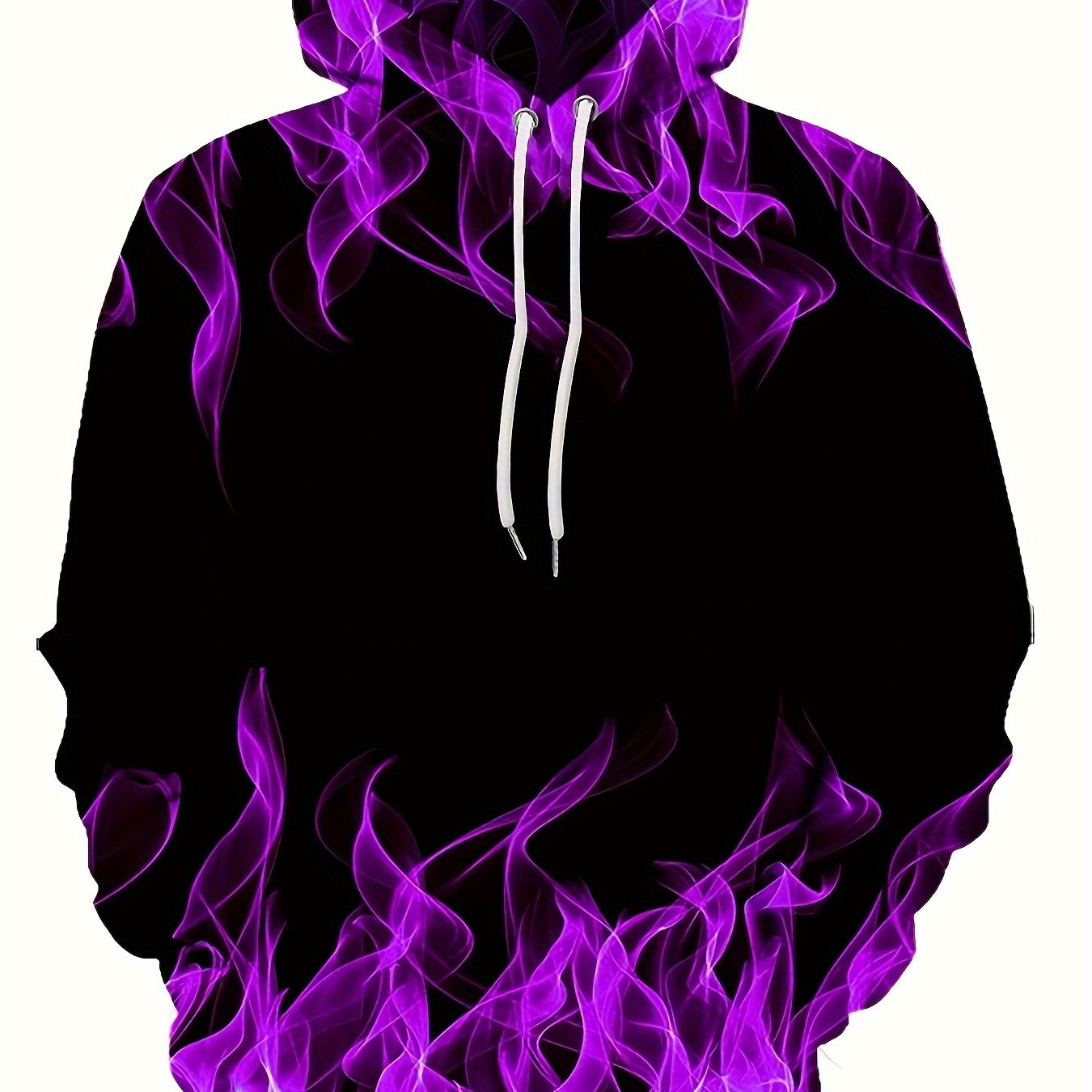 Creative Flame Print Hoodie, Cool Hoodies For Men, Men's Casual Graphic Design Pullover Hooded Sweatshirt With Kangaroo Pocket Streetwear For Winter Fall, As Gifts