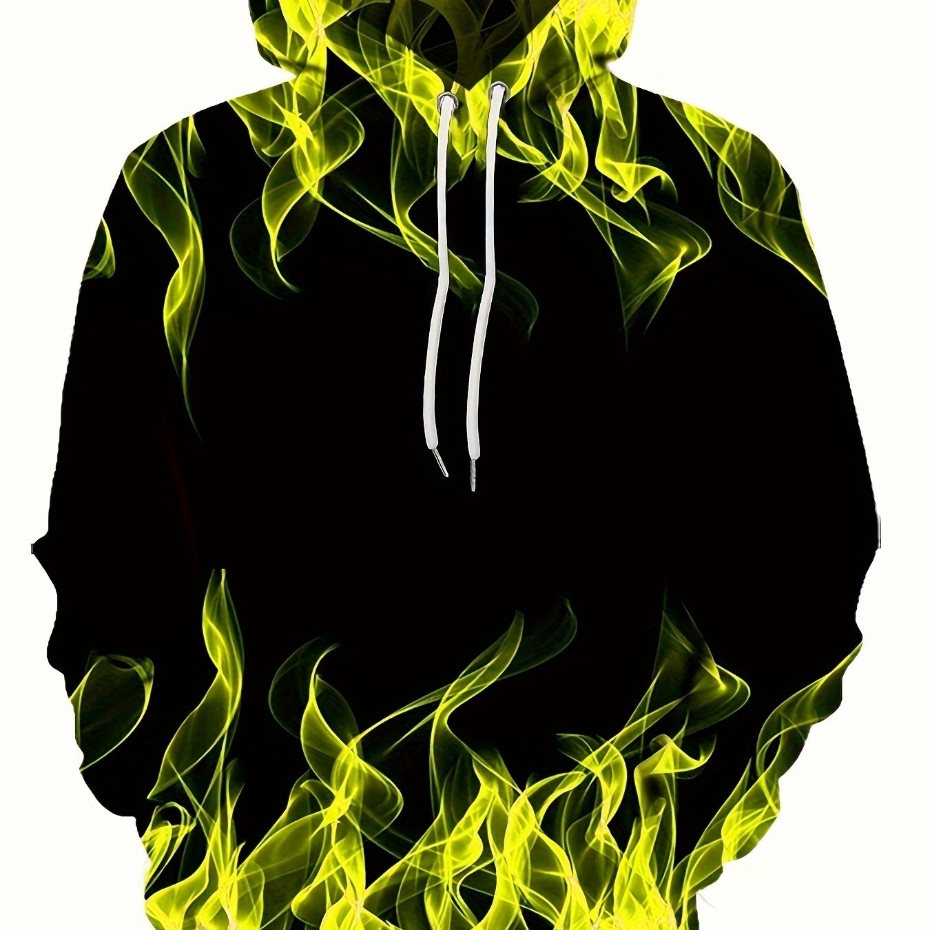 Creative Flame Print Hoodie, Cool Hoodies For Men, Men's Casual Graphic Design Pullover Hooded Sweatshirt With Kangaroo Pocket Streetwear For Winter Fall, As Gifts