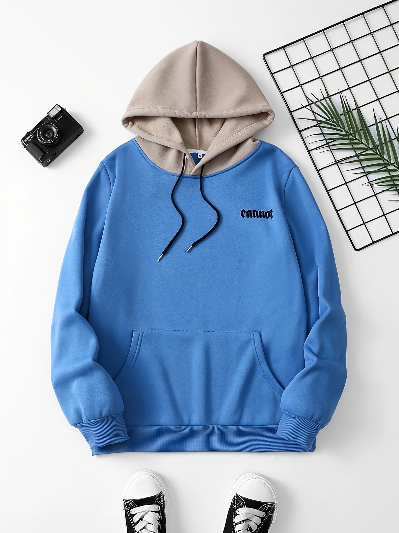 Color Block Cool Hoodies For Men, Men's Casual Graphic Design Hooded Sweatshirt Streetwear For Winter Fall, As Gifts
