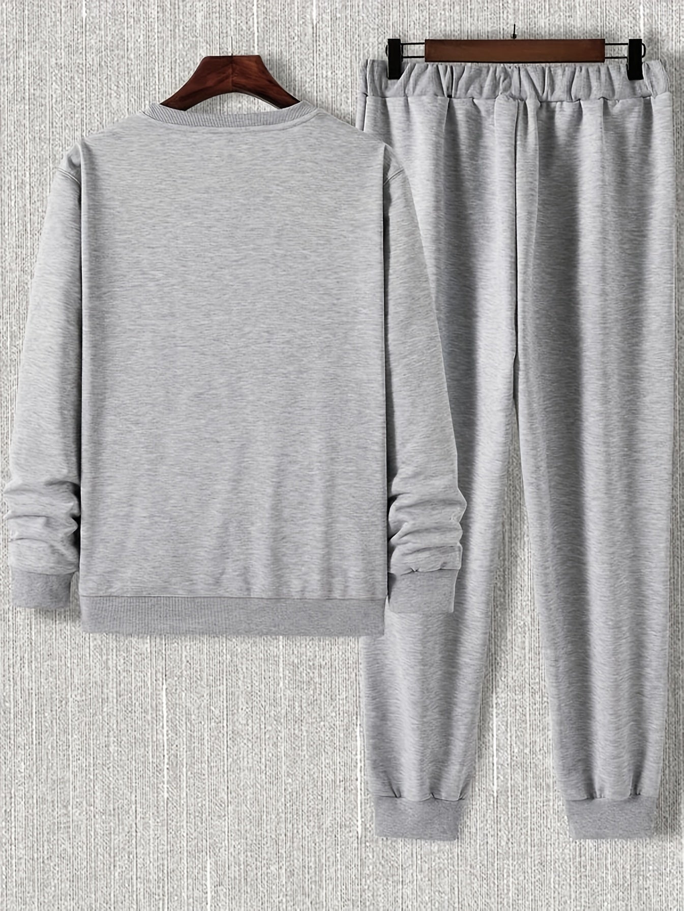 2Pcs Trendy Cream Letters Print Outfit Set - Soft Casual Hoodies Long Sleeve Hooded Shirts Pullover Sweatshirt, Drawstring Sweatpants Joggers for Spring Fall - Men's Comfortable Clothing for Everyday Wear
