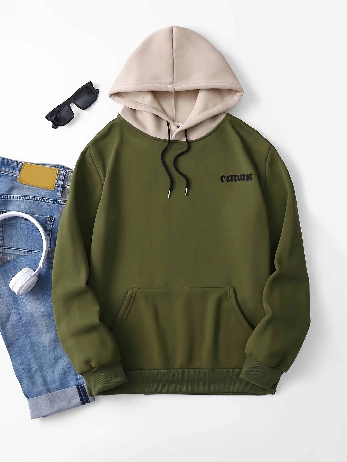 Color Block Cool Hoodies For Men, Men's Casual Graphic Design Hooded Sweatshirt Streetwear For Winter Fall, As Gifts
