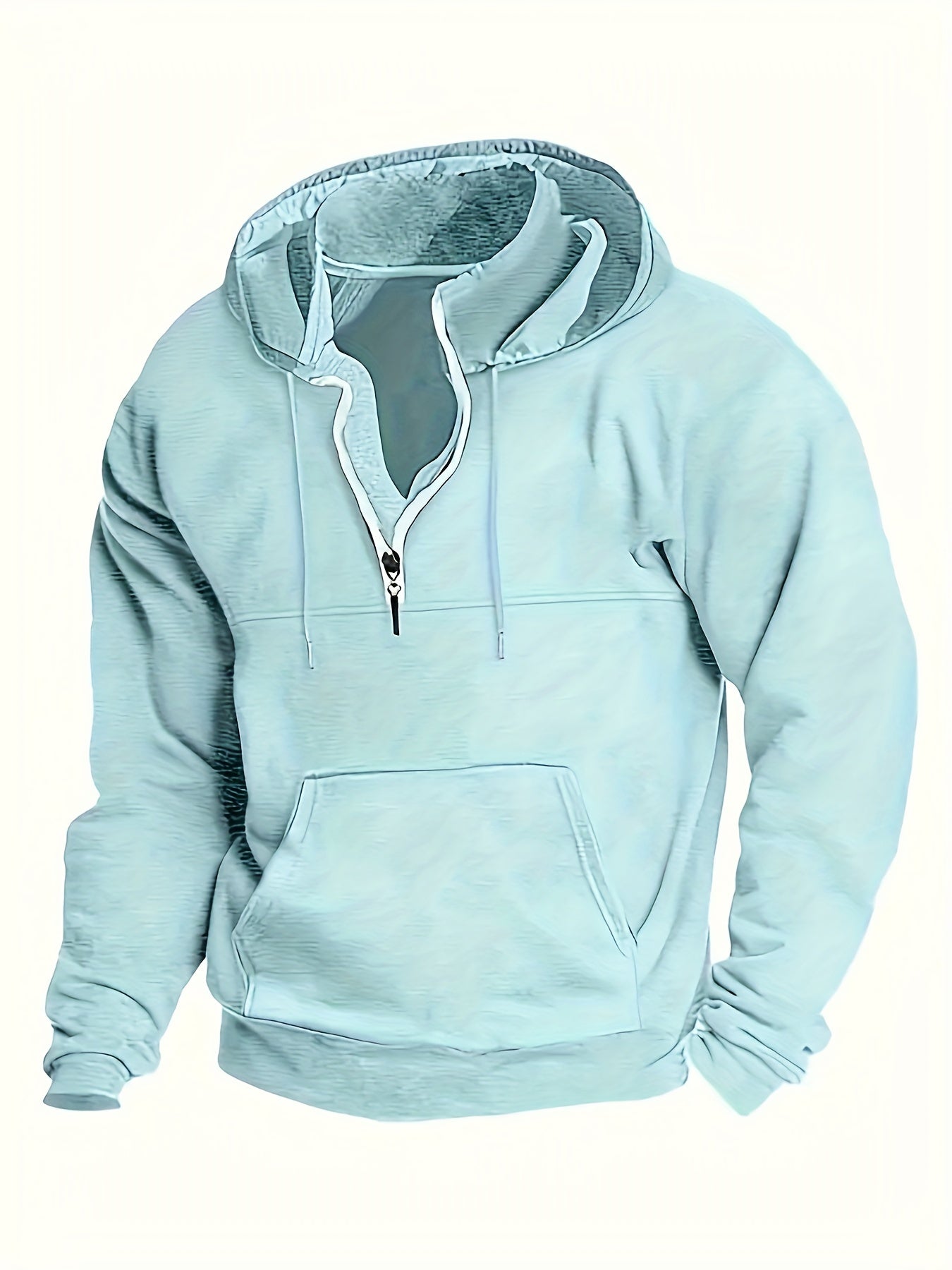 Men's Casual Half-Zip Hooded Sweatshirt: Cool Winter Fall Streetwear Hoodies for Men