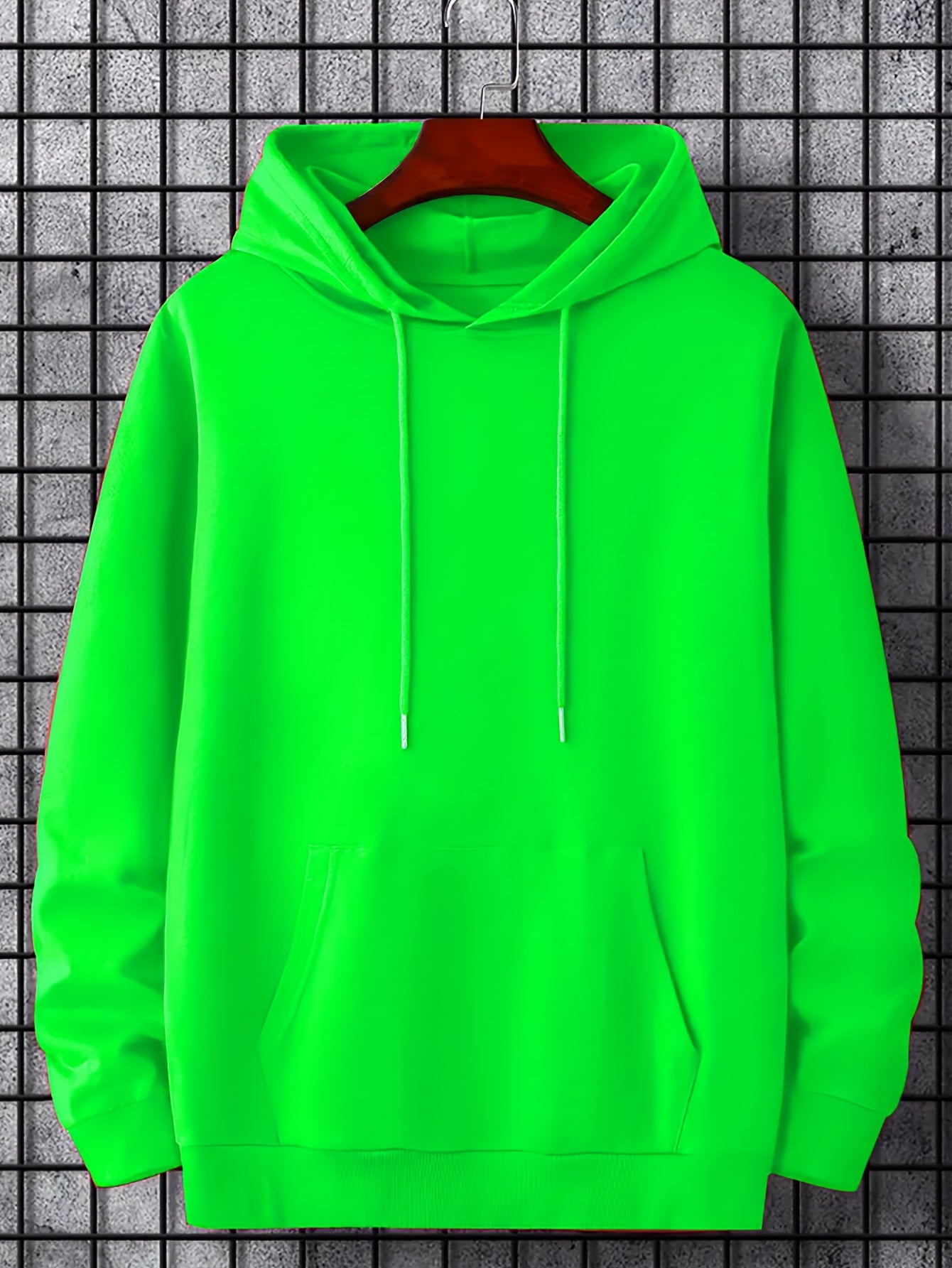 [Graphic Hoodie, Comfy Trendy] Comfy Graphic Hoodie - Solid Color Hoodies For Men - Kangaroo Pocket Loose Drawstring Trendy Hooded Pullover For Autumn Winter