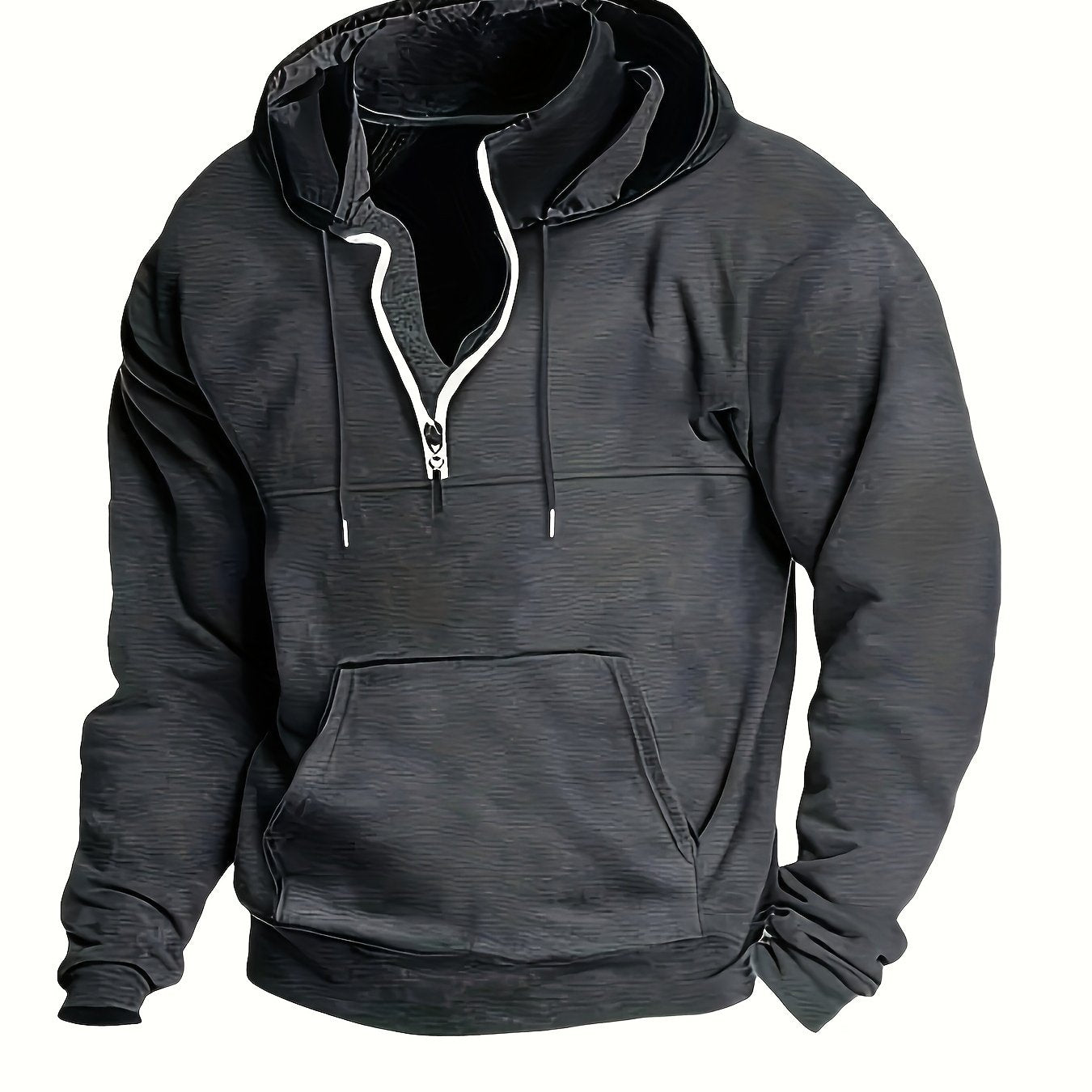Men's Casual Half-Zip Hooded Sweatshirt: Cool Winter Fall Streetwear Hoodies for Men