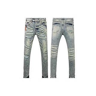 Black Slim-Fit Jeans Cross-Border P Brand New Stretch Skinny Men&#039;s Casual Temu Pants Tk