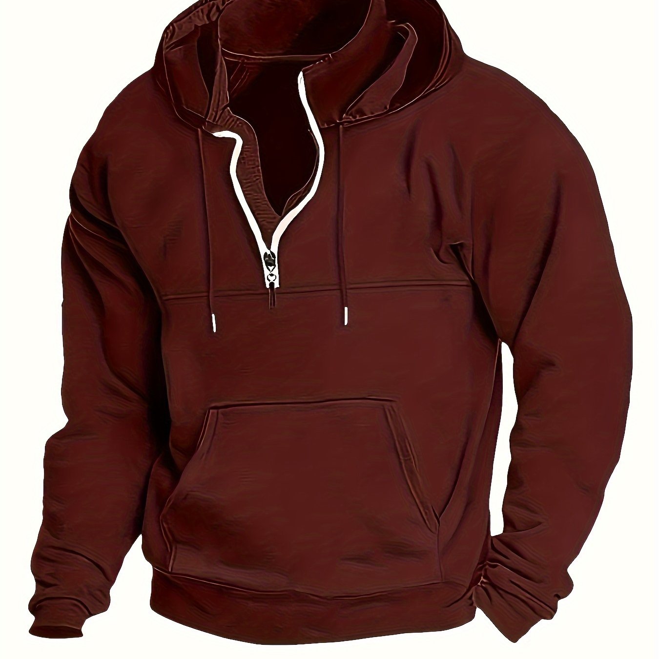 Men's Casual Half-Zip Hooded Sweatshirt: Cool Winter Fall Streetwear Hoodies for Men