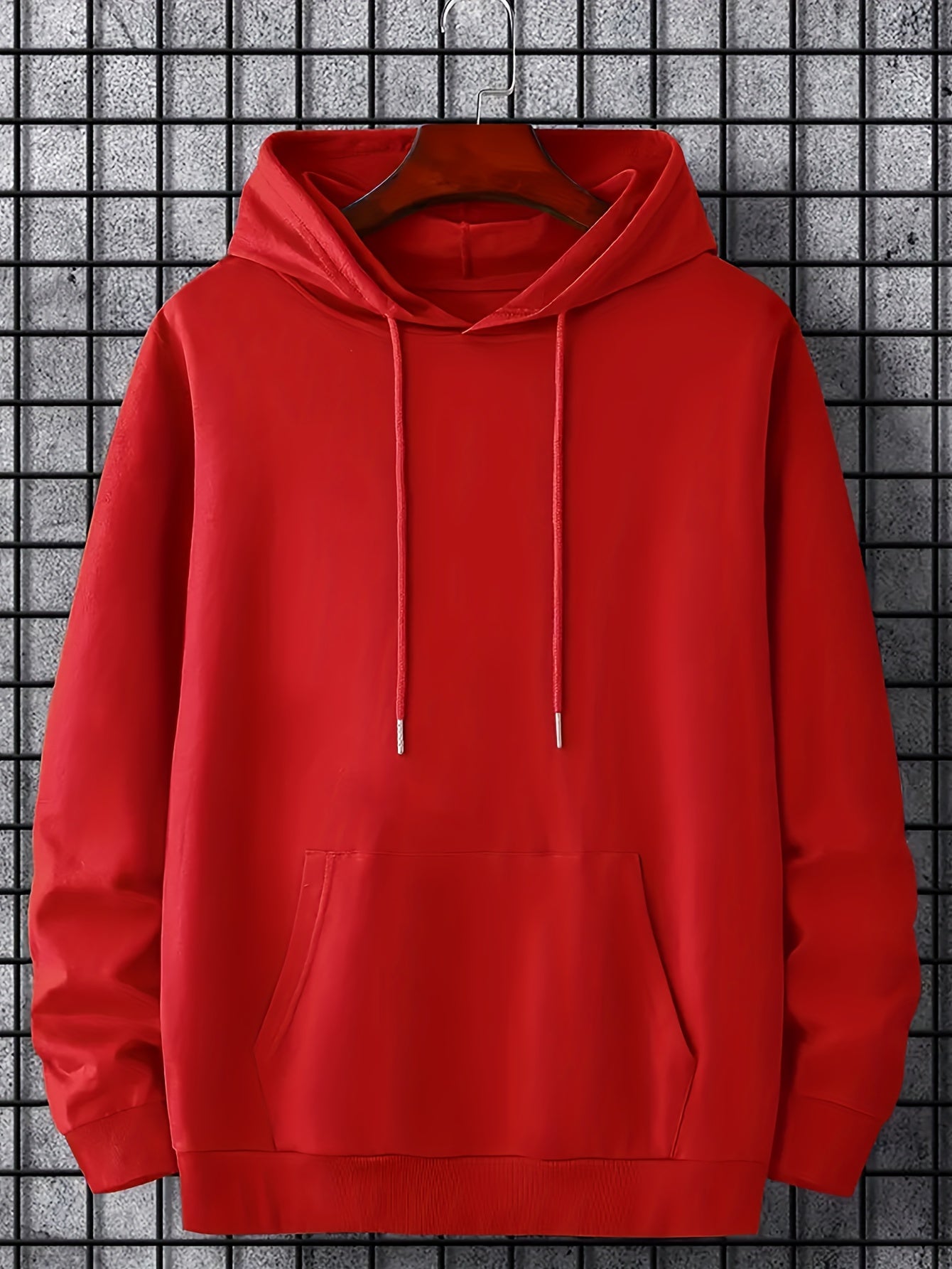 [Graphic Hoodie, Comfy Trendy] Comfy Graphic Hoodie - Solid Color Hoodies For Men - Kangaroo Pocket Loose Drawstring Trendy Hooded Pullover For Autumn Winter
