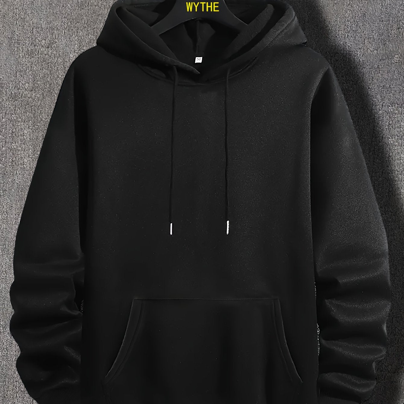 [Graphic Hoodie, Comfy Trendy] Comfy Graphic Hoodie - Solid Color Hoodies For Men - Kangaroo Pocket Loose Drawstring Trendy Hooded Pullover For Autumn Winter