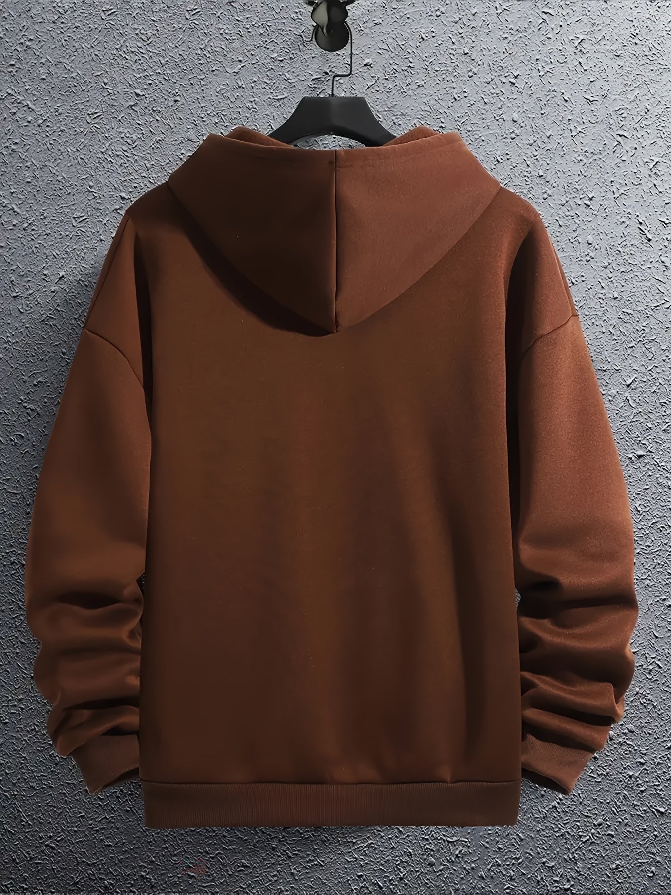 [Graphic Hoodie, Comfy Trendy] Comfy Graphic Hoodie - Solid Color Hoodies For Men - Kangaroo Pocket Loose Drawstring Trendy Hooded Pullover For Autumn Winter