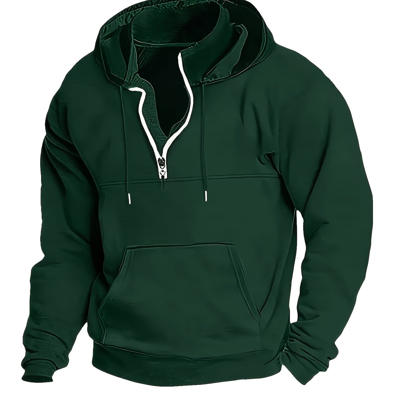 Men's Casual Half-Zip Hooded Sweatshirt: Cool Winter Fall Streetwear Hoodies for Men