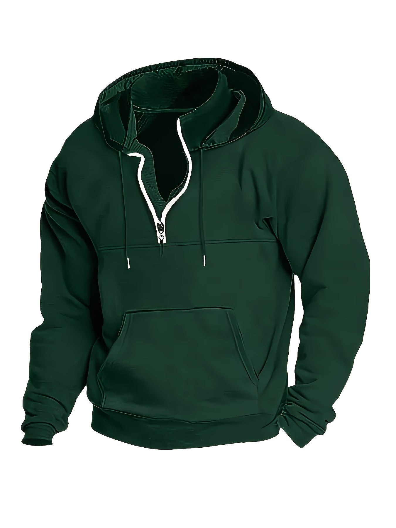 Men's Casual Half-Zip Hooded Sweatshirt: Cool Winter Fall Streetwear Hoodies for Men