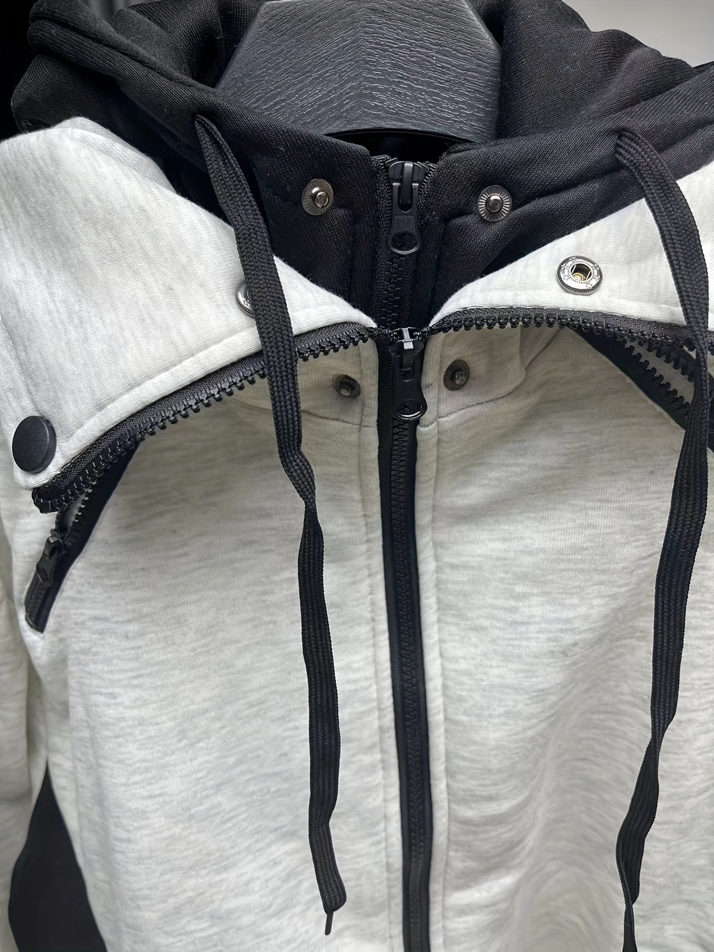 Thick Casual Hooded Jacket - Color Block Long Sleeve Hoodies With Zipper for Spring Fall Gym Sports