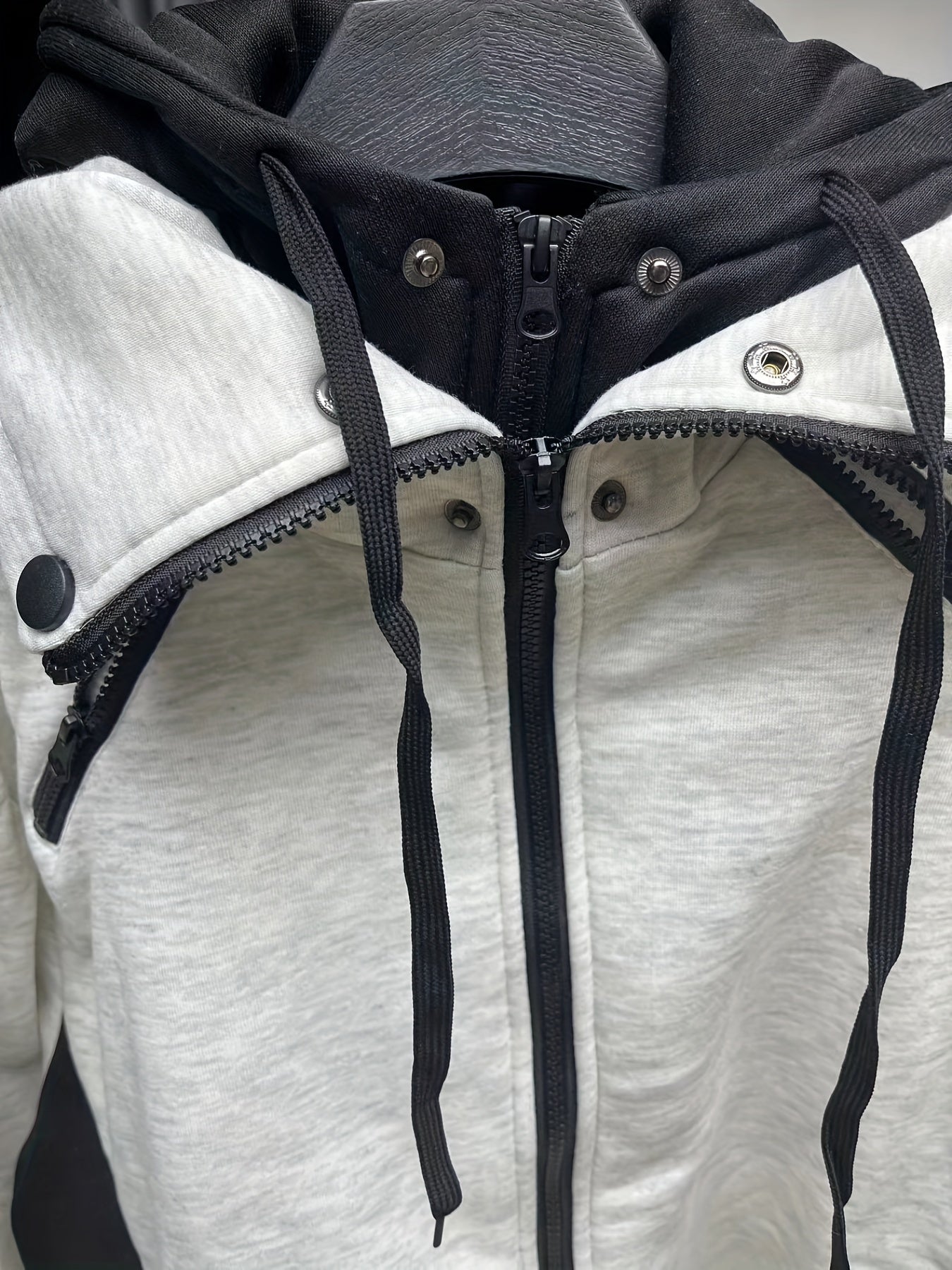Thick Casual Hooded Jacket - Color Block Long Sleeve Hoodies With Zipper for Spring Fall Gym Sports