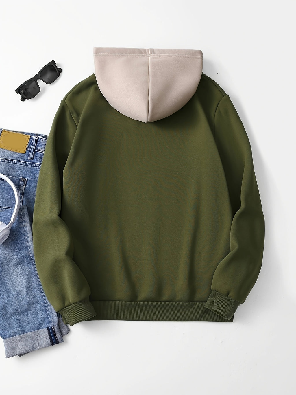 Color Block Cool Hoodies For Men, Men's Casual Graphic Design Hooded Sweatshirt Streetwear For Winter Fall, As Gifts