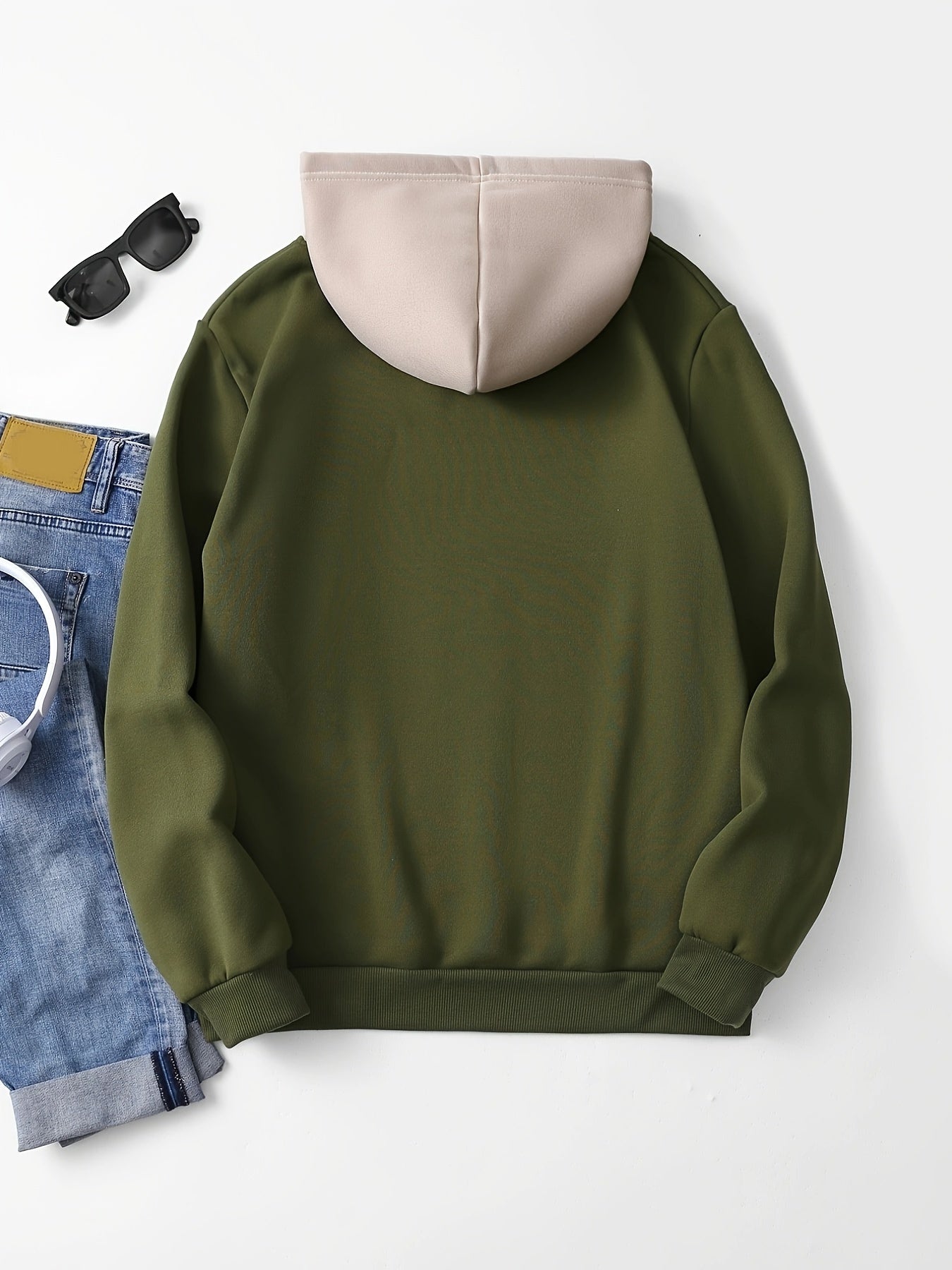 Color Block Cool Hoodies For Men, Men's Casual Graphic Design Hooded Sweatshirt Streetwear For Winter Fall, As Gifts