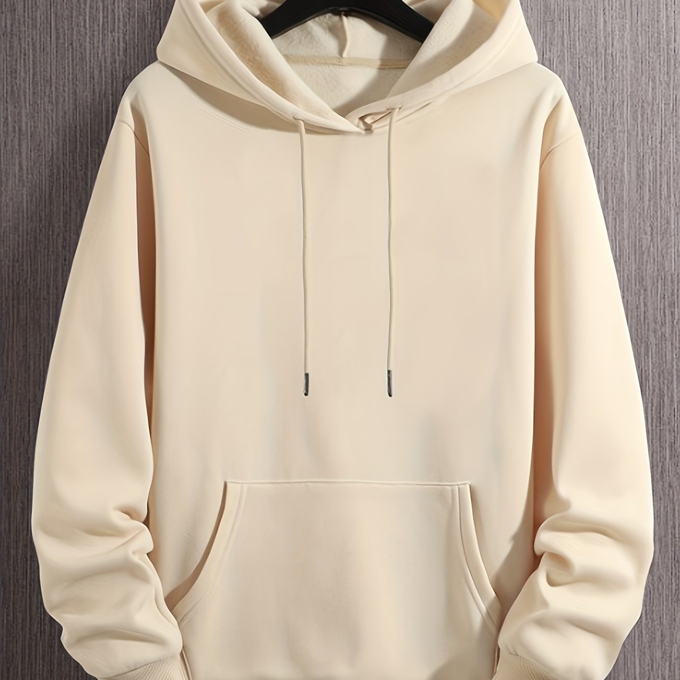 [Graphic Hoodie, Comfy Trendy] Comfy Graphic Hoodie - Solid Color Hoodies For Men - Kangaroo Pocket Loose Drawstring Trendy Hooded Pullover For Autumn Winter