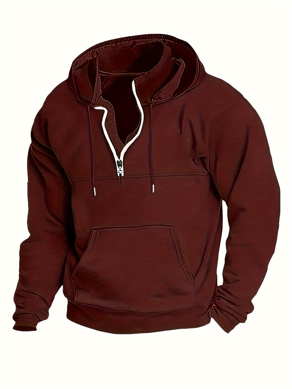 Men's Casual Half-Zip Hooded Sweatshirt: Cool Winter Fall Streetwear Hoodies for Men