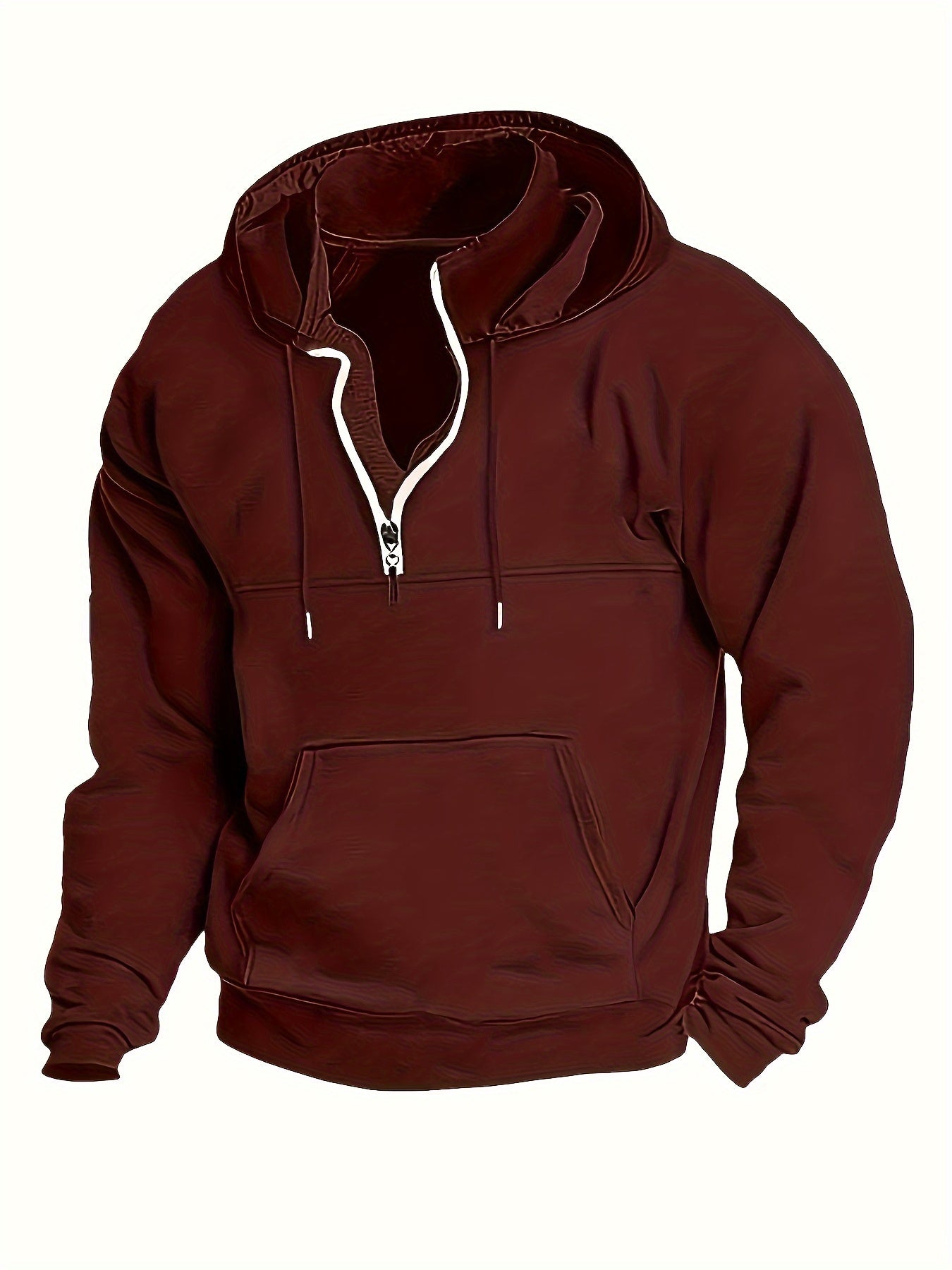 Men's Casual Half-Zip Hooded Sweatshirt: Cool Winter Fall Streetwear Hoodies for Men
