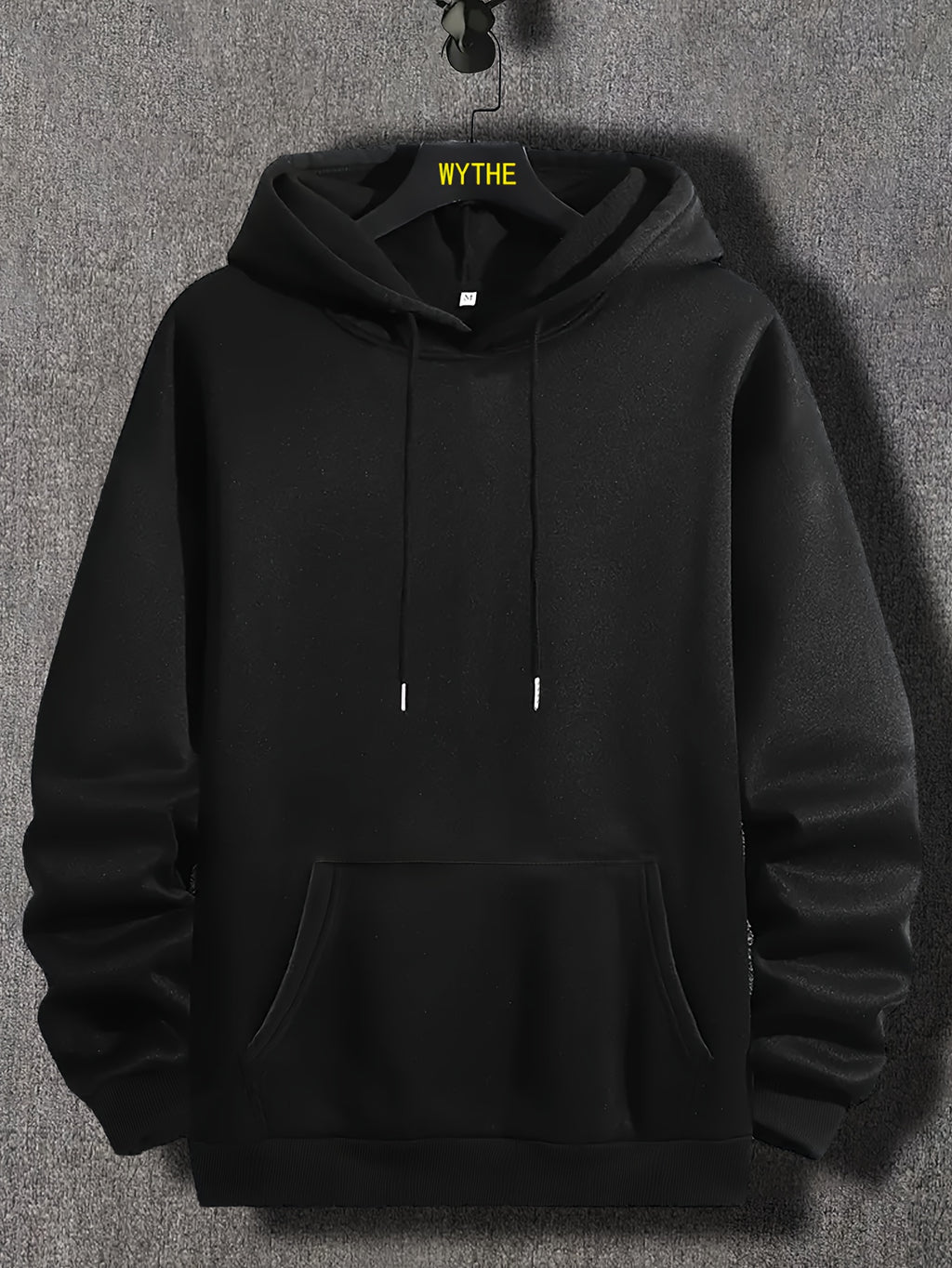 [Graphic Hoodie, Comfy Trendy] Comfy Graphic Hoodie - Solid Color Hoodies For Men - Kangaroo Pocket Loose Drawstring Trendy Hooded Pullover For Autumn Winter
