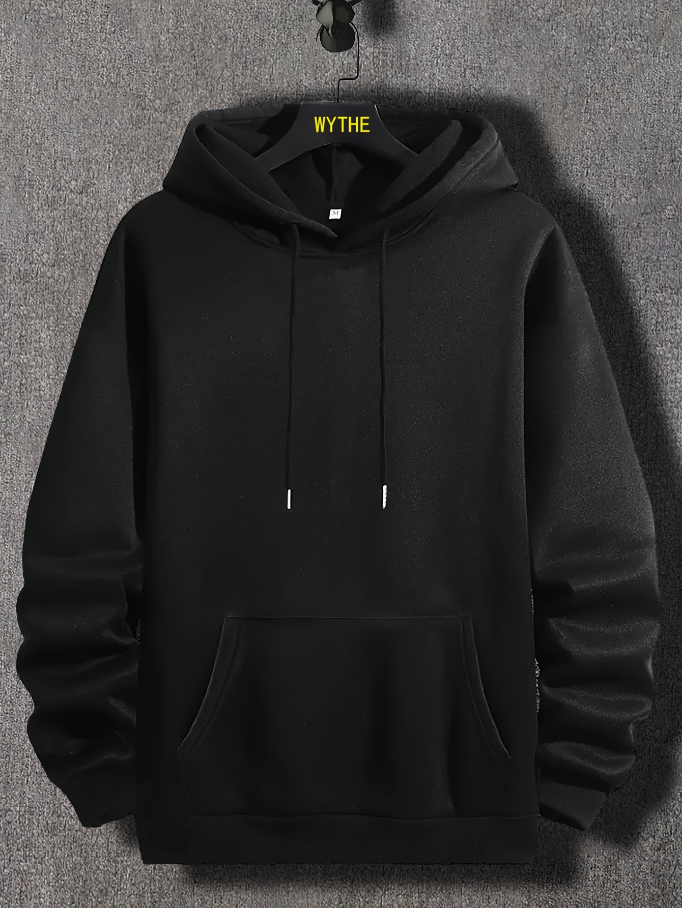 [Graphic Hoodie, Comfy Trendy] Comfy Graphic Hoodie - Solid Color Hoodies For Men - Kangaroo Pocket Loose Drawstring Trendy Hooded Pullover For Autumn Winter