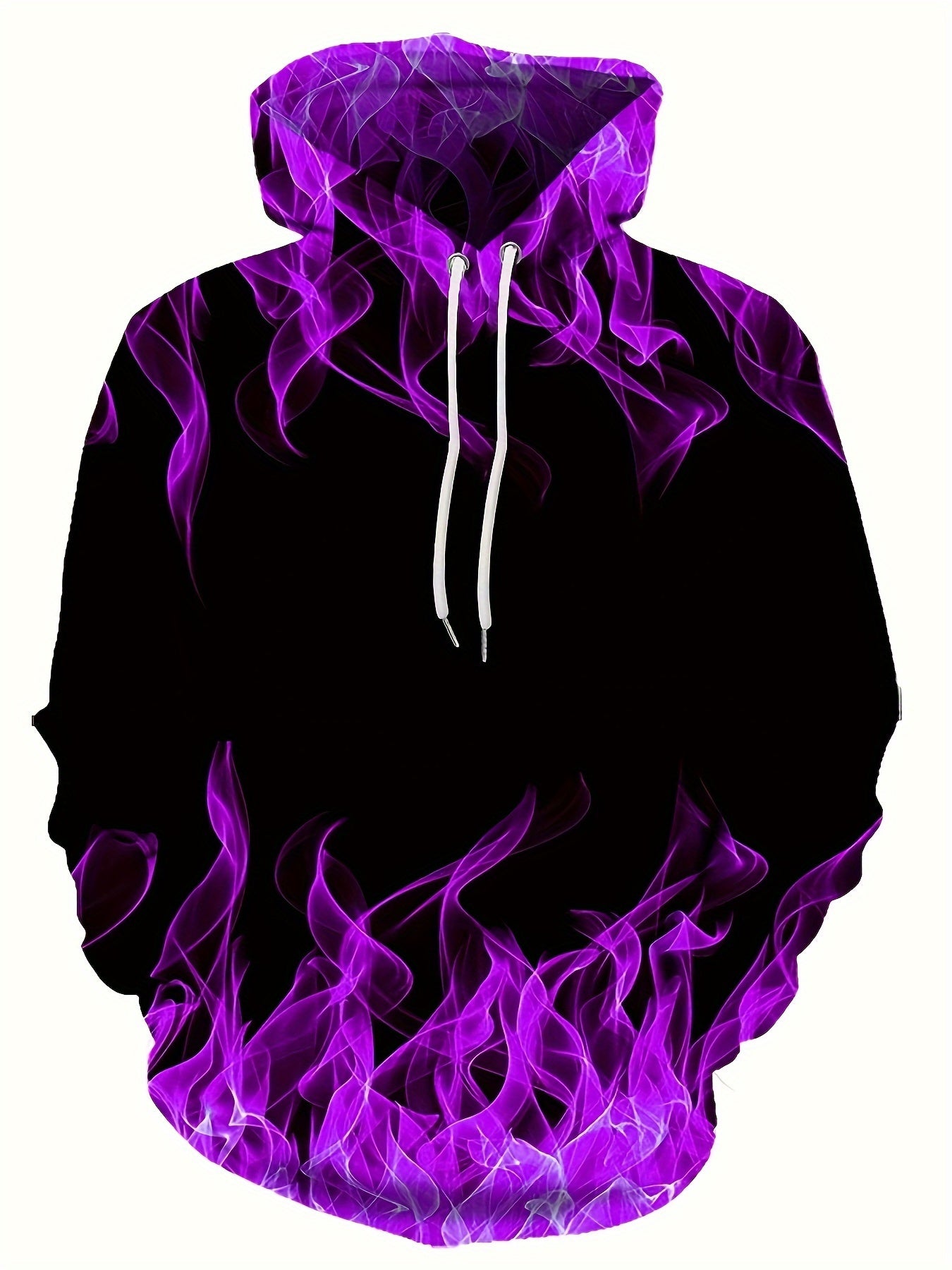 Creative Flame Print Hoodie, Cool Hoodies For Men, Men's Casual Graphic Design Pullover Hooded Sweatshirt With Kangaroo Pocket Streetwear For Winter Fall, As Gifts