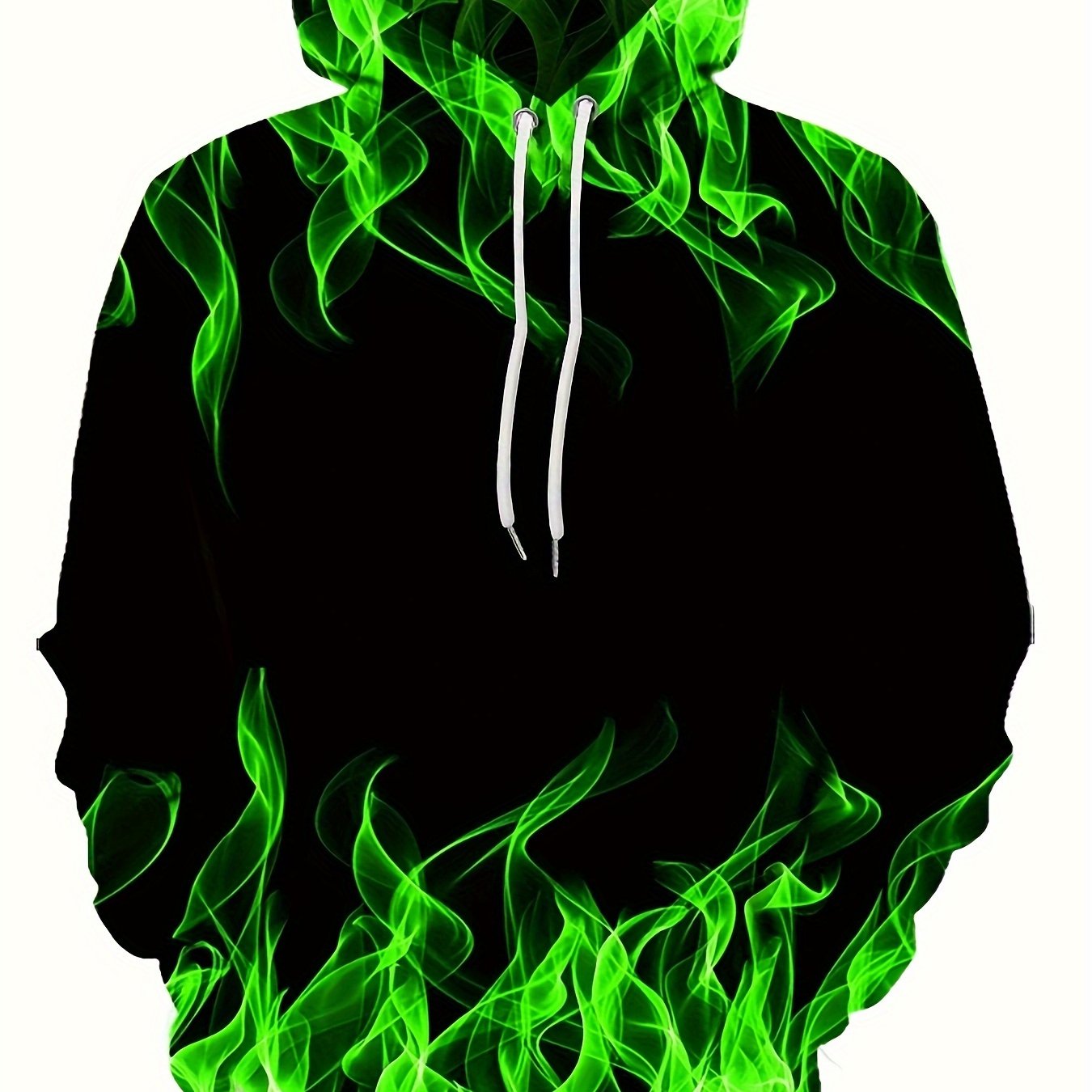 Creative Flame Print Hoodie, Cool Hoodies For Men, Men's Casual Graphic Design Pullover Hooded Sweatshirt With Kangaroo Pocket Streetwear For Winter Fall, As Gifts