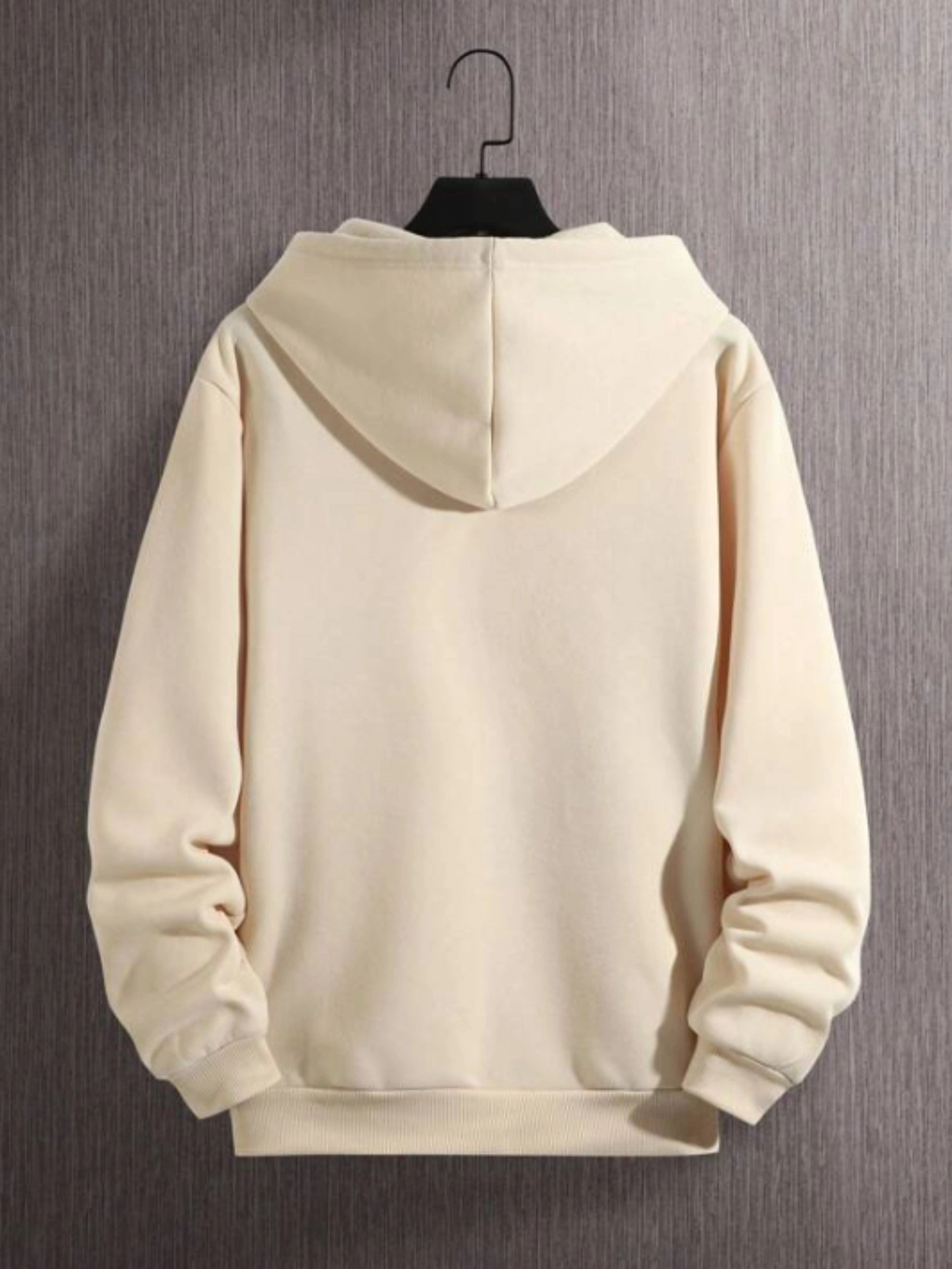 [Graphic Hoodie, Comfy Trendy] Comfy Graphic Hoodie - Solid Color Hoodies For Men - Kangaroo Pocket Loose Drawstring Trendy Hooded Pullover For Autumn Winter