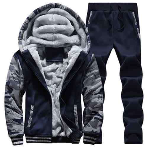 2022 New Mens Sweat Track Suit Zip Up Comfy Joggers Pants Hooded Winter Outdoor